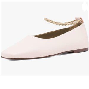 Women's Pale Pink Ankle Chain Flats